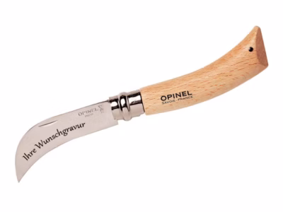 Opinel Gärtnermesser, rostfrei, Buchenholzgriff - Gravur möglich