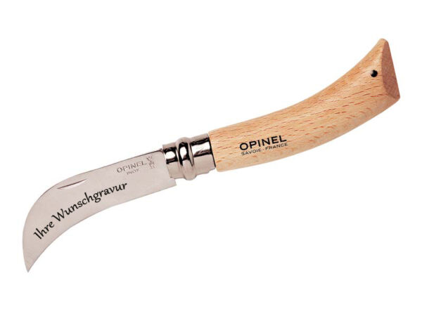 Opinel Gärtnermesser, rostfrei, Buchenholzgriff - Gravur möglich