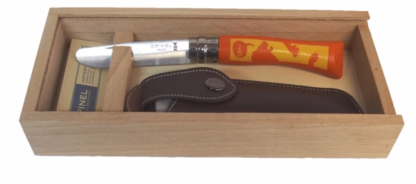 Opinel Kindermesser in Holz-Geschenkbox + Messer-Etui - Gravur möglich