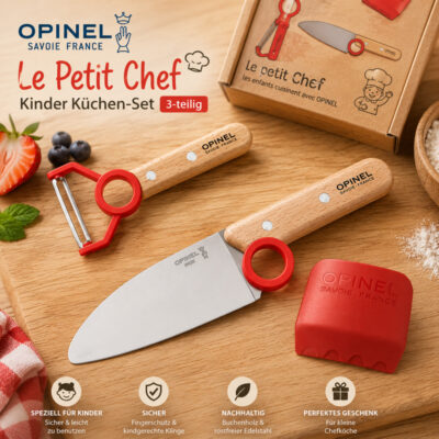 Opinel Kinder Kochmesser-Set "Le petit Chef", 3 tlg. - Gravur möglich