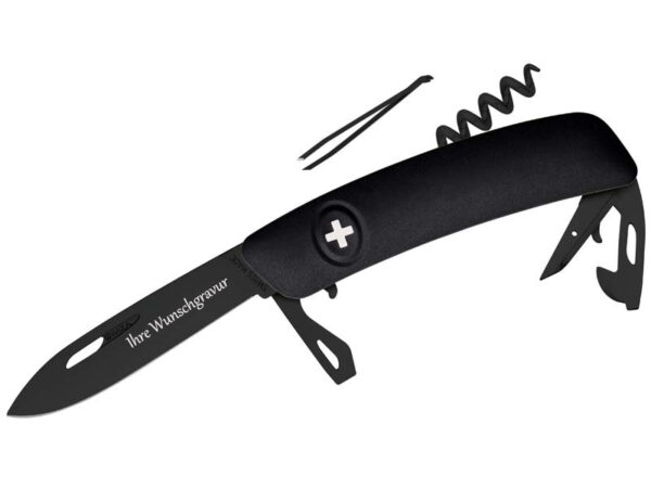 SWIZA Taschenmesser D03 ALLBLACK - Gravur möglich -