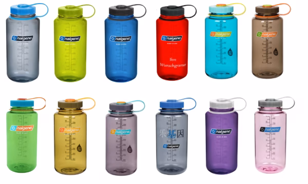 Nalgene Trinkflasche 'Weithals' - 1 L - Gravur möglich ( ohne Folie mit kleinen Schönheitsfehlern - Kratzer )
