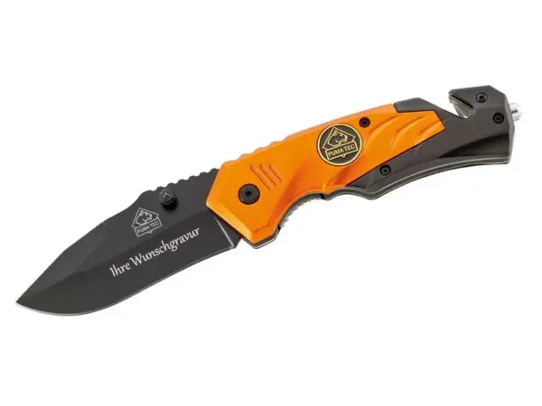 PUMA TEC Rettungsmesser, AISI 420 Stahl, beschichtet - Gravur möglich