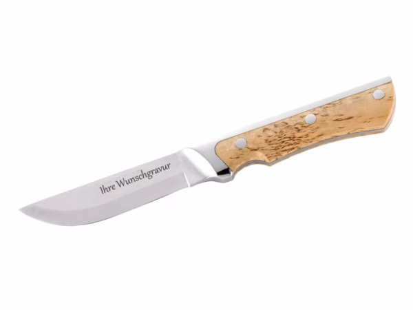 Marttiini Jagdmesser, Full Tang, Stahl 440, Maserbirke - Gravur möglich -