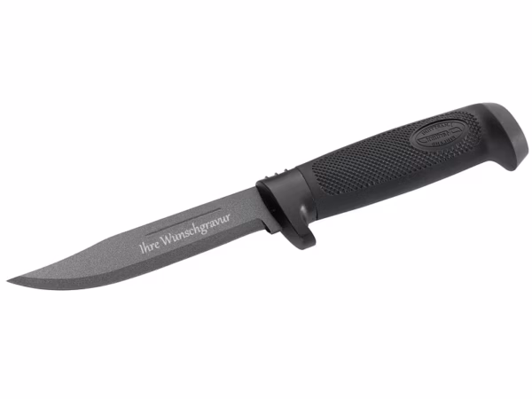 Marttiini Jagdmesser, rostfreie Klinge 12,7cm, schwarz beschichtet - Gravur möglich -