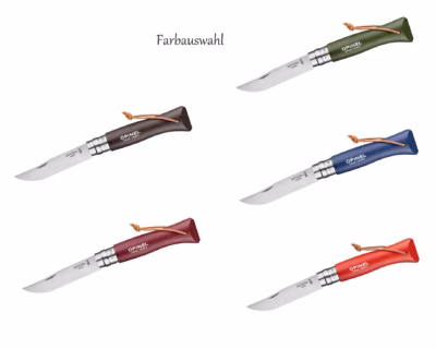 Opinel Taschenmesser No 08 COLORAMA EARTH, rostfrei - Gravur möglich -