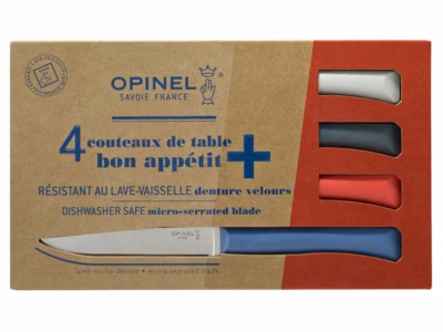 Opinel Tafelmesser Bon Appetit+, 4er Set - Gravur möglich -
