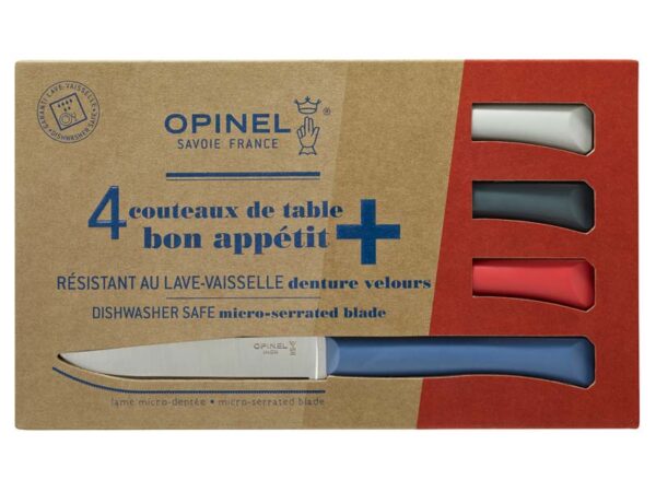 Opinel Tafelmesser Bon Appetit+, 4er Set - Gravur möglich -
