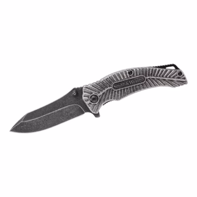Smith and Wesson Einhandmesser, stonwashed - Gravur möglich -