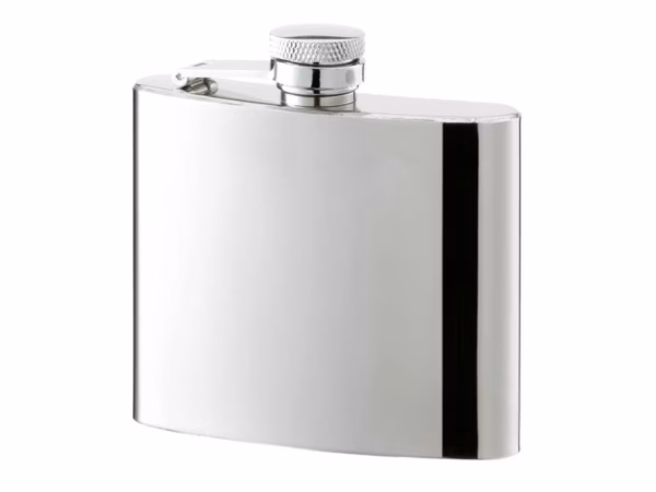 Herbertz Taschenflasche, Edelstahl, poliert, 140 ml - Gravur möglich -