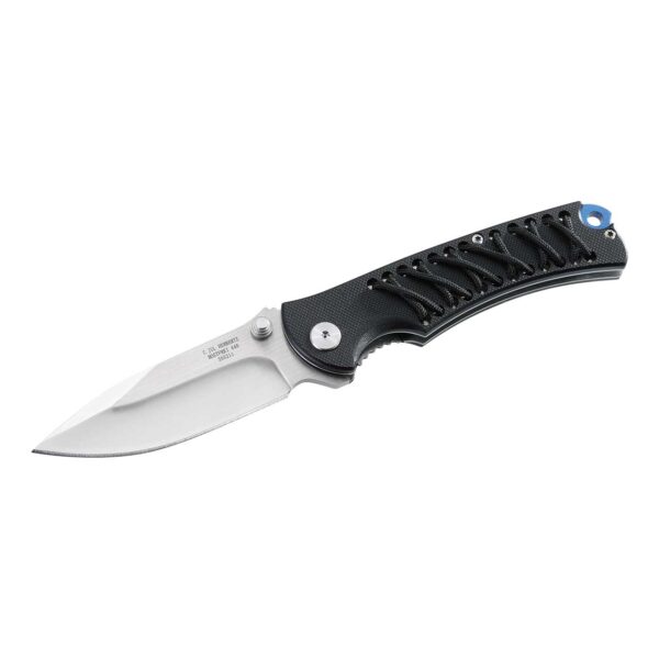 Herbertz Einhandmesser, geschnürte G-10 Griffschalen - Gravur möglich -