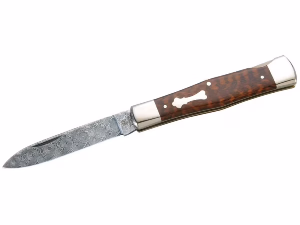 Hartkopf-Solingen Taschenmesser, 300 Lagen Rosendamast von Balbach