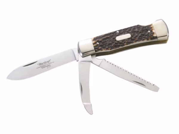 Hartkopf-Solingen Jagdtaschenmesser, Hirschhorn, Klinge 1.4110 Stahl,