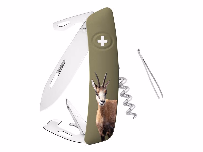 SWIZA Taschenmesser D05 Gamsmotiv - Gravur möglich -