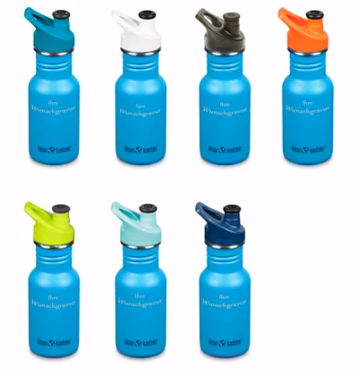 Klean Kanteen Trinkflasche Kid Classic (355 ml) "Hawaiian Ocean" - Sport Cap - Deckelfarbe wählbar - Gravur möglich