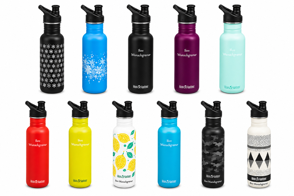 Klean Kanteen Trinkflasche Classic (800 ml) - Sport Cap - Gravur möglich