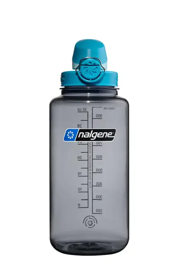 Nalgene Trinkflasche OTF Sustain, 1 Liter ( zu 50 % aus zertifizierten recycelten Materialien ), grau - Gravur möglich