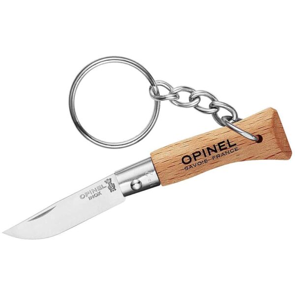 Opinel Taschenmesser No 02, rostfrei, mit Schlüsselanhänger