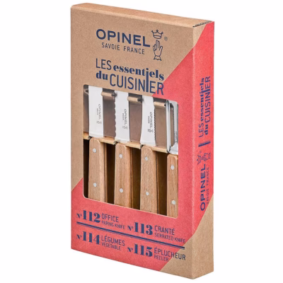 Opinel Küchenmesser-Set LES ESSENTIELS Buche, natur, 4-teilig