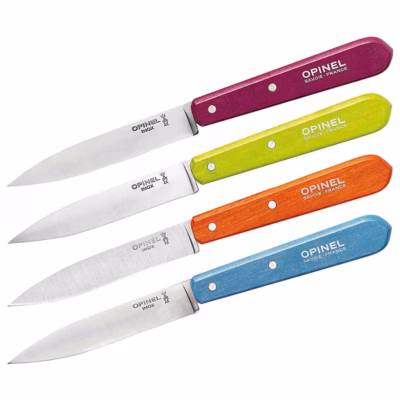 Opinel Küchenmesser No 112 SWEET POP, Set mit 4 Messern - Gravur möglich