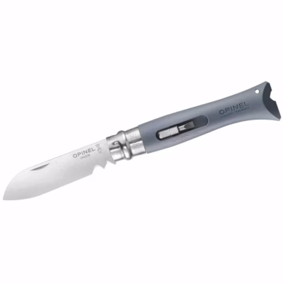 Opinel Taschenmesser No 09 DIY, Polyamid, grau, rostfrei, 2 Bits - Gravur möglich