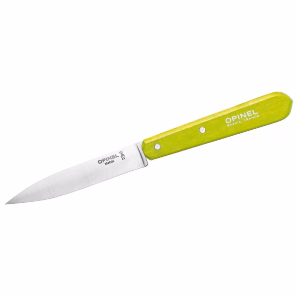 Opinel Küchenmesser No 112, rostfrei, Buche, grün - Gravur möglich