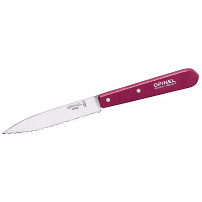 Opinel Küchenmesser No 113, rostfrei, Buche, violett - Gravur möglich