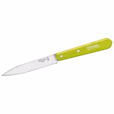 Opinel Küchenmesser No 113, rostfrei, Buche, grün - Gravur möglich