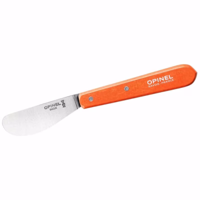 Opinel Aufstrichmesser No 117, rostfrei, Buche, orange - Gravur möglich