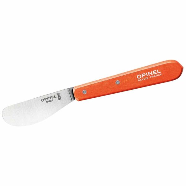 Opinel Aufstrichmesser No 117, rostfrei, Buche, orange - Gravur möglich