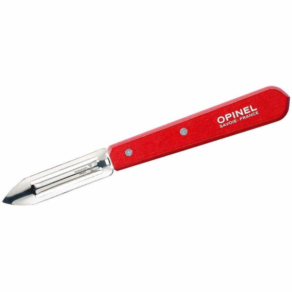 Opinel Schälmesser No 115, rostfrei, Buche, rot, Sägezahnung