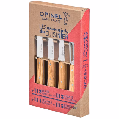 Opinel Küchenmesser-Set LES ESSENTIELS Olive, 4-teilig