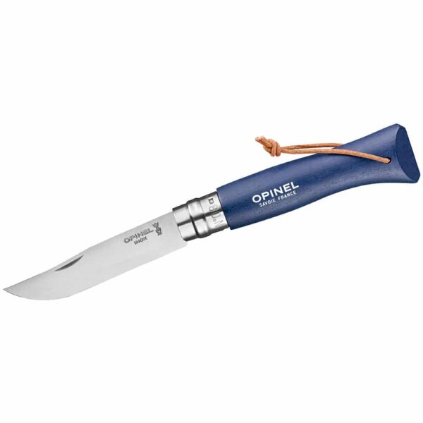 Taschenmesser No 08 COLORAMA, dunkel-blau, Kordel - Gravur möglich