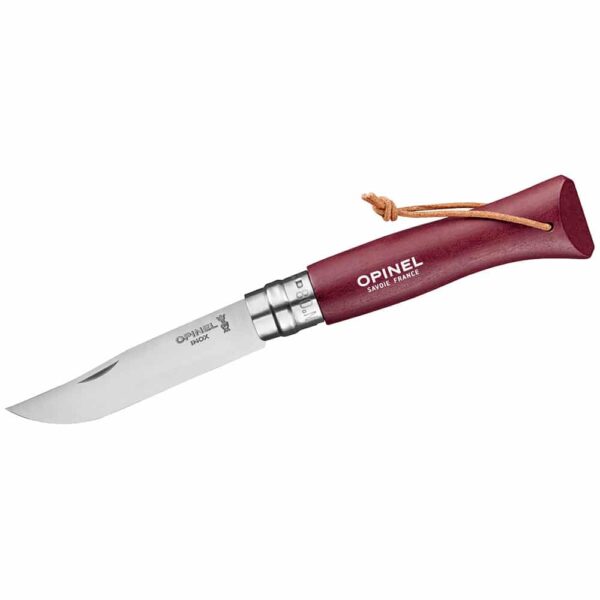 Opinel Taschenmesser No 08 Colorama Earth, burgund - Gravur möglich