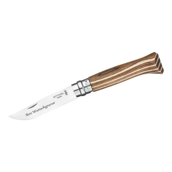 Opinel Taschenmesser No 08 Birke - Gravur auf der Klinge möglich