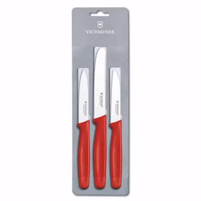 Victorinox Gemüsemesser Set, 3-teilig, rot