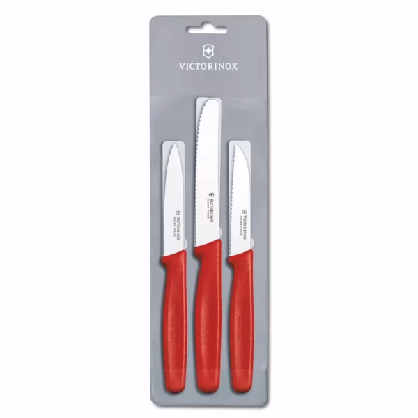 Victorinox Gemüsemesser Set, 3-teilig, rot