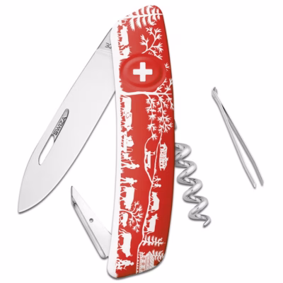SWIZA Schweizer Messer D01 rot Motiv Heimat - Gravur möglich -