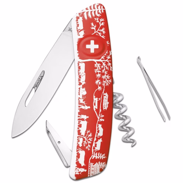 SWIZA Schweizer Messer D01 rot Motiv Heimat - Gravur möglich -
