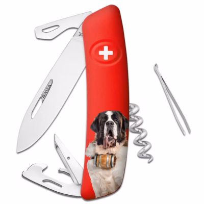 SWIZA Schweizer Messer D03 rot Bernhardiner - Gravur möglich -