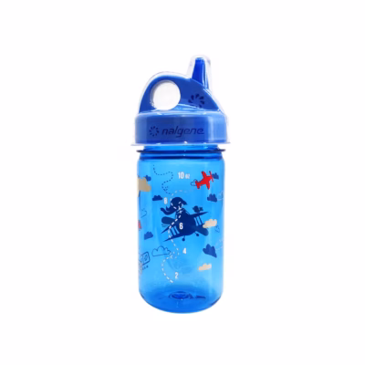 Nalgene Kinderflasche Grip n Gulp Sustain 0,35 Liter - blau Flugzeug