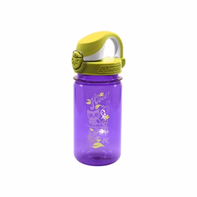 Nalgene Kinderflasche 'OTF Kids Sustain' ( zu 50 % aus zertifizierten recycelten Materialien ) 350 ml, violett Eule - Gravur möglich