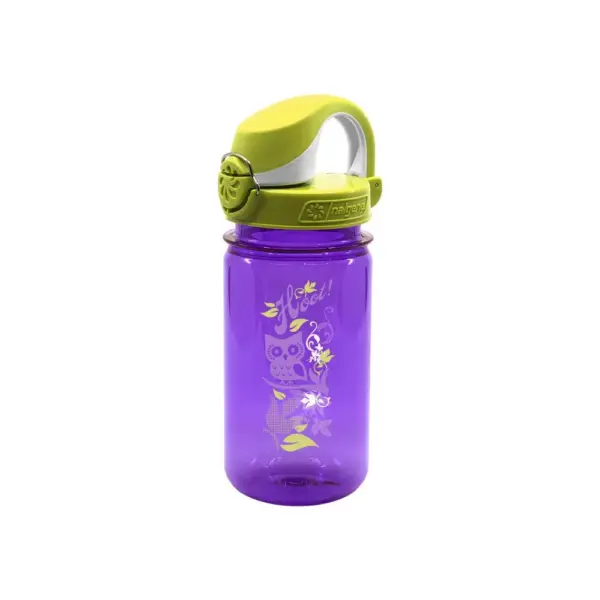 Nalgene Kinderflasche 'OTF Kids Sustain' ( zu 50 % aus zertifizierten recycelten Materialien ) 350 ml, violett Eule - Gravur möglich