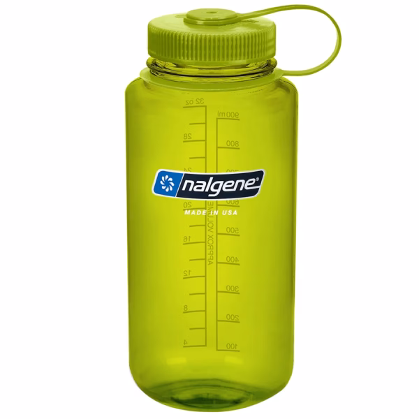 Nalgene Trinkflasche Weithals Sustain, 1 Liter, hellgrün - Gravur möglich