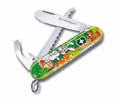 My First Victorinox Set für Kinder, Tier-Edition "Hase", Gravur auf der Klinge möglich