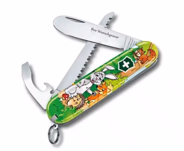 My First Victorinox Set für Kinder, Tier-Edition "Hase", Gravur auf der Klinge möglich