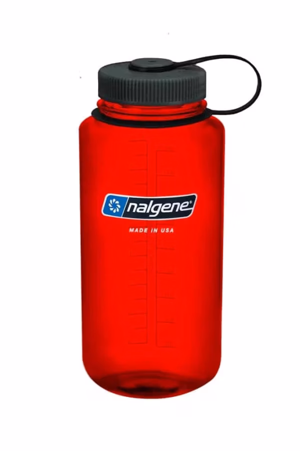 Nalgene Trinkflasche "Weithals Sustain" ( zu 50 % aus zertifizierten recycelten Materialien ) - 1 Liter, rot - Gravur möglich