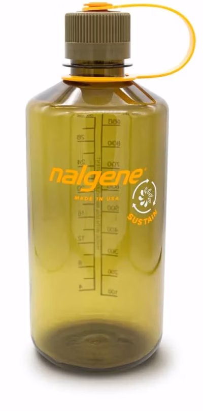 Nalgene Trinkflasche ‘EH Sustain’ ( zu 50 % aus zertifizierten recycelten Materialien ) –  1 L oliv, Gravur möglich