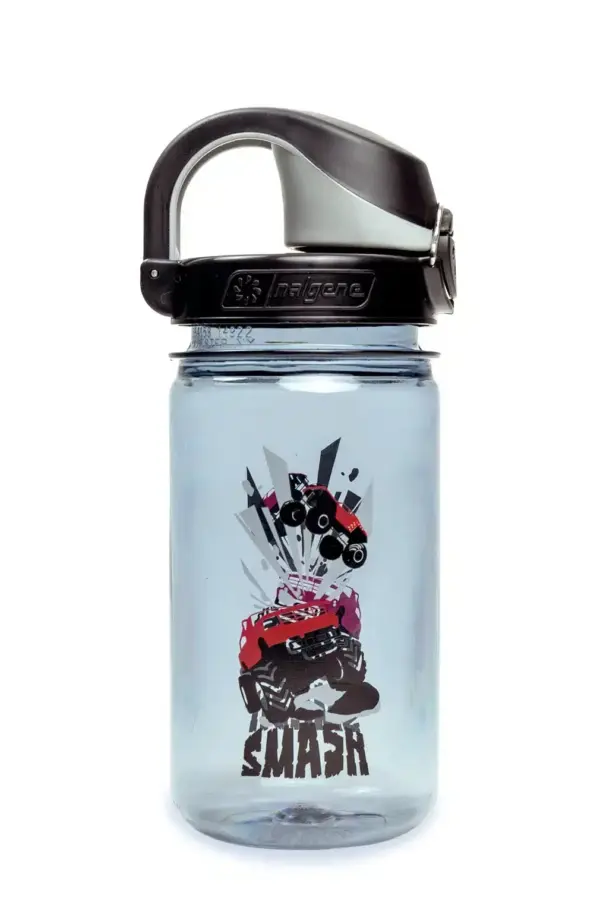 Nalgene Kinderflasche 'OTF Kids Sustain' ( zu 50 % aus zertifizierten recycelten Materialien ) 350 ml, grau Smash - Gravur möglich