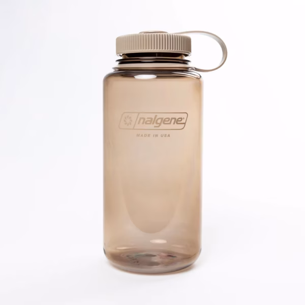 Nalgene Trinkflasche "Weithals Sustain" ( zu 50 % aus zertifizierten recycelten Materialien ) - 1 Liter, Mocha - Gravur möglich